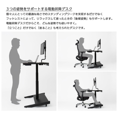 コクヨ　フットレスト付き電動昇降デスク　ＳＴＡＮＤＳＩＴ